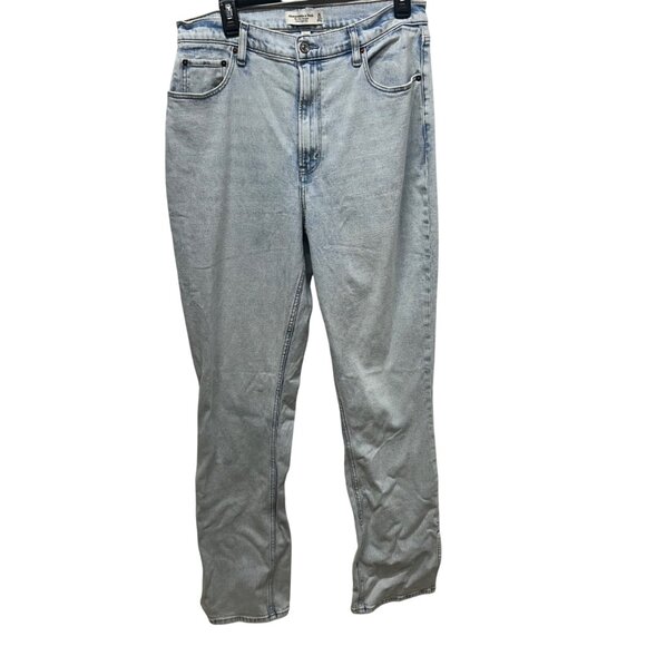 Abercrombie & Fitch Curve Love Slim Straight Ultra High Rise Jeans 31 Light Wash - Picture 1 of 9